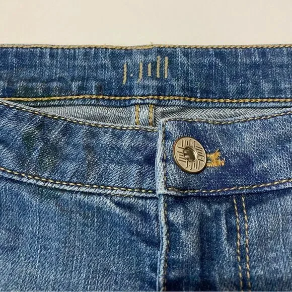 J. Jill Denim Straight Fit Slim Boyfriend Ink Stamped Floral Print Jeans Size 8 - Picture 3 of 13